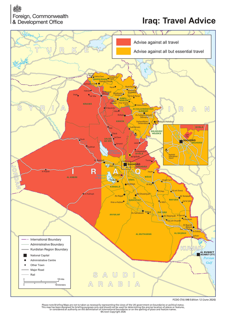 Source: https://www.gov.uk/foreign-travel-advice/iraq (25.09.2026)